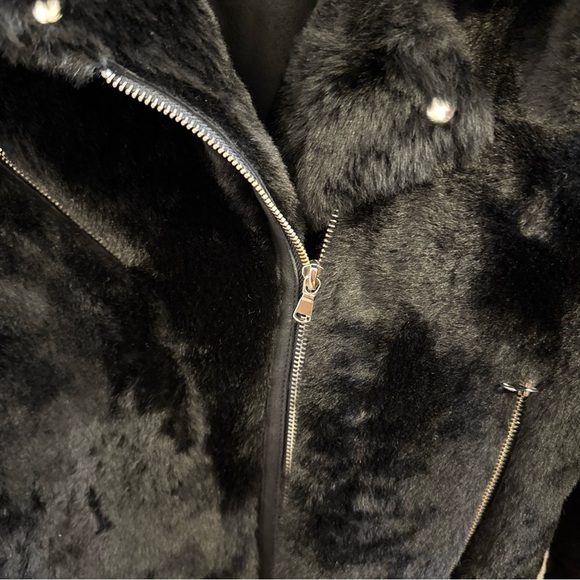 Generation Love Black shearling fur sheepskin Teddy Jacket - Picture 8 of 12